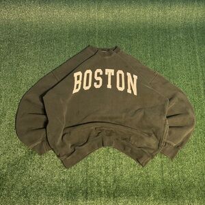 Vintage Embroidered Forest Green Boxy John Galt Boston Crewneck Sweatshirt